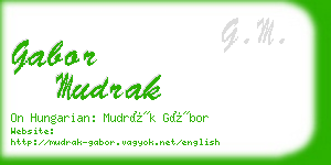 gabor mudrak business card